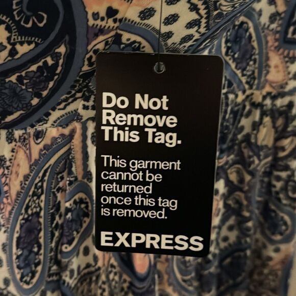 EXPRESS Paisley  halter dress - Picture 4 of 7